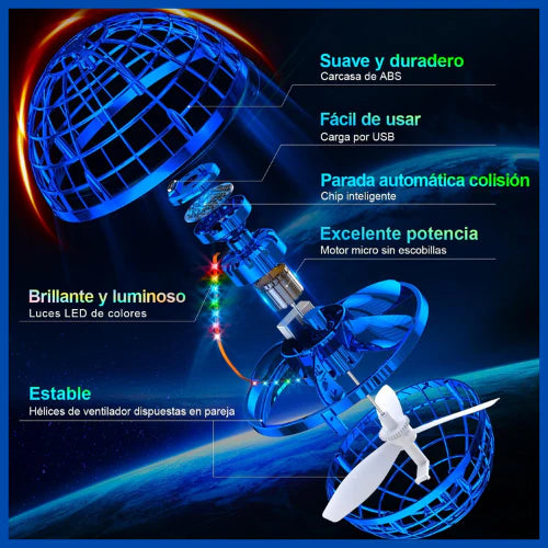Brinquedo Voador Cósmico para Crianças – Drone de Mão com Efeito Bumerangue