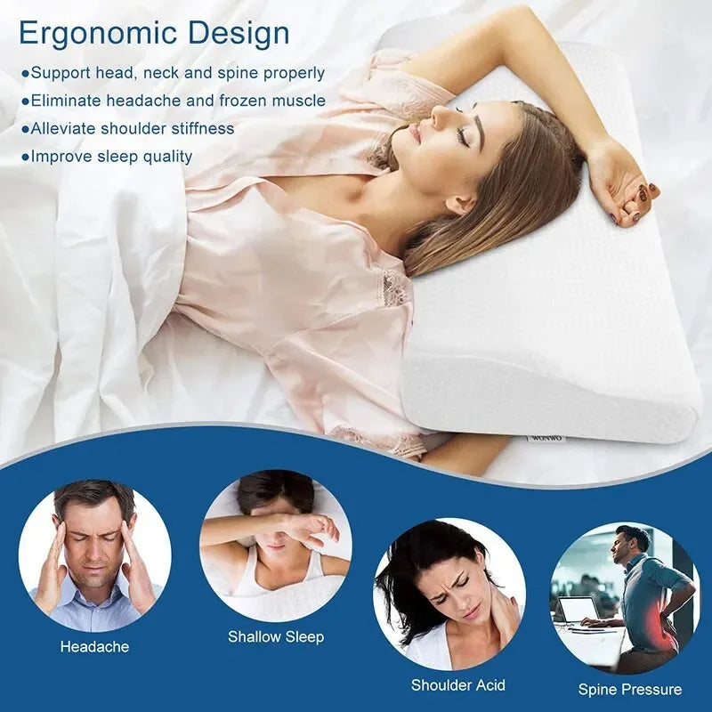 1 pc Memory Foam Bed Orthopedic Pillow Neck Protection Slow Rebound